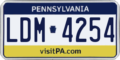 PA license plate LDM4254