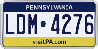 PA license plate LDM4276