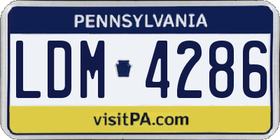 PA license plate LDM4286