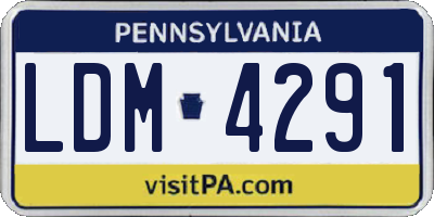 PA license plate LDM4291