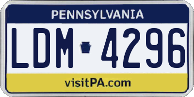 PA license plate LDM4296