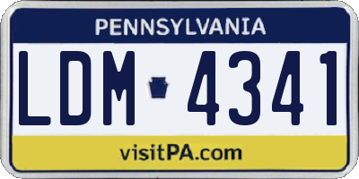 PA license plate LDM4341