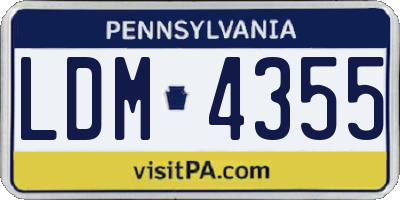 PA license plate LDM4355