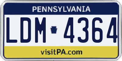 PA license plate LDM4364
