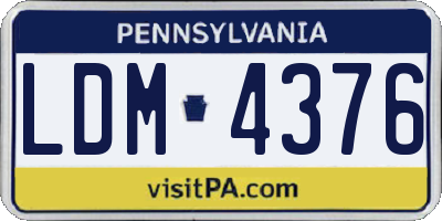PA license plate LDM4376