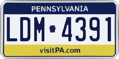 PA license plate LDM4391