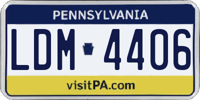 PA license plate LDM4406