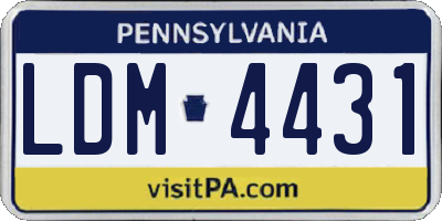 PA license plate LDM4431