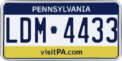 PA license plate LDM4433
