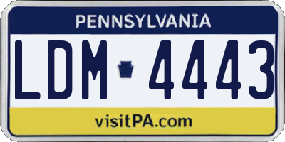PA license plate LDM4443