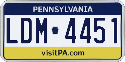 PA license plate LDM4451