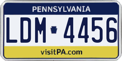 PA license plate LDM4456