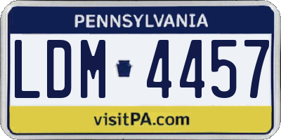 PA license plate LDM4457