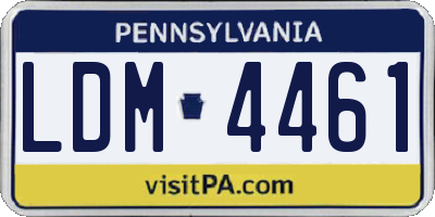 PA license plate LDM4461