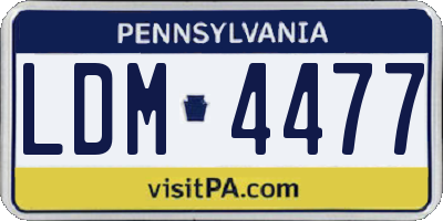 PA license plate LDM4477