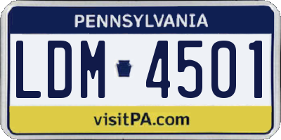 PA license plate LDM4501