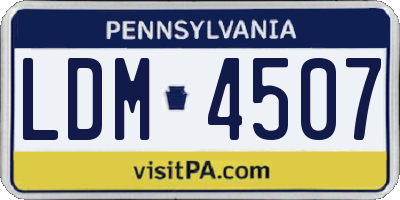 PA license plate LDM4507