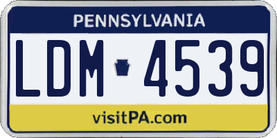 PA license plate LDM4539