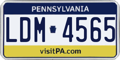 PA license plate LDM4565