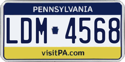 PA license plate LDM4568