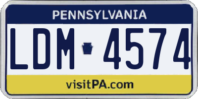 PA license plate LDM4574