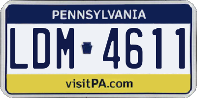 PA license plate LDM4611