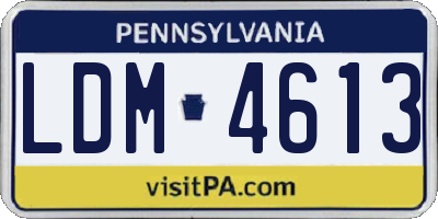 PA license plate LDM4613