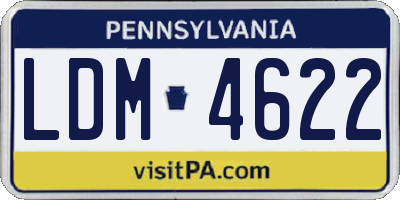 PA license plate LDM4622