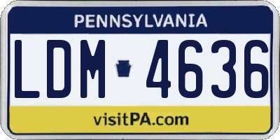 PA license plate LDM4636