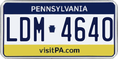 PA license plate LDM4640