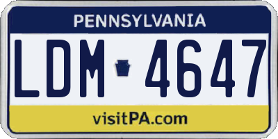 PA license plate LDM4647