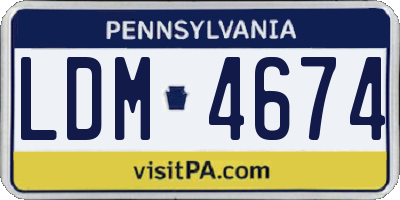 PA license plate LDM4674