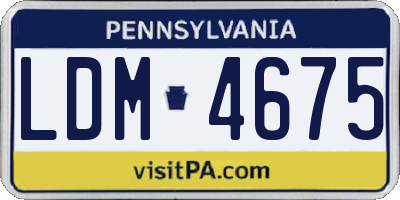 PA license plate LDM4675