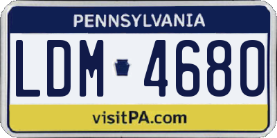 PA license plate LDM4680