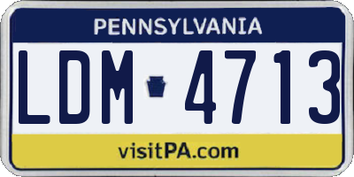 PA license plate LDM4713