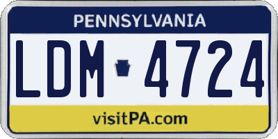 PA license plate LDM4724