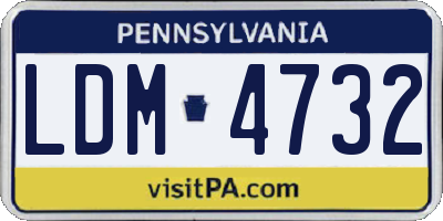 PA license plate LDM4732