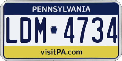 PA license plate LDM4734