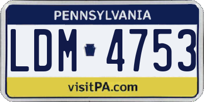 PA license plate LDM4753