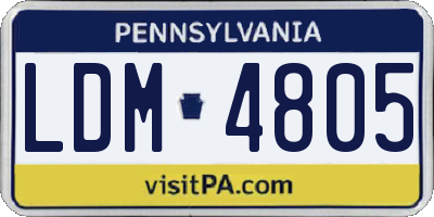 PA license plate LDM4805