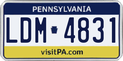 PA license plate LDM4831