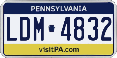 PA license plate LDM4832