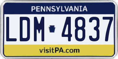 PA license plate LDM4837