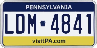 PA license plate LDM4841