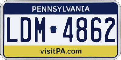PA license plate LDM4862