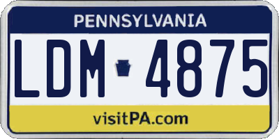 PA license plate LDM4875