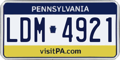 PA license plate LDM4921