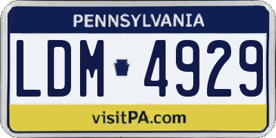 PA license plate LDM4929