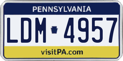 PA license plate LDM4957
