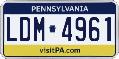 PA license plate LDM4961